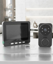 10.92cm Wireless Video Doorbell System with Monitor - Wide-Angle Rechargeable Camera, No WiF
