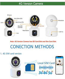 4G Dual Lens Mini PTZ Camera Indoor 4MP with SIM Slot in Kuwait