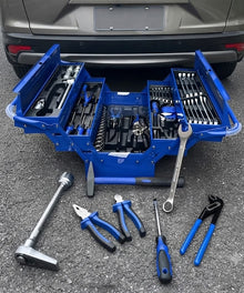 BOSS Metal Tool Box with Tools Included (85 Pieces)