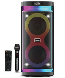 Clikon dj Sound LOOM Wireless Party Box – 60W Dual Speaker with Dynamic Light Show, Bluetooth, Digital Display, Powerful Bass & Portable Audio System 2 years warranty