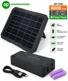 Duration Power DP-7725 6W solar panel charging kit 6000mAh