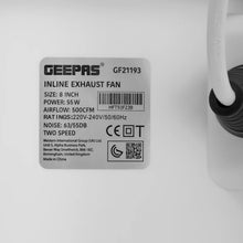 Geepas Inline Exhaust Fan– GF21193
