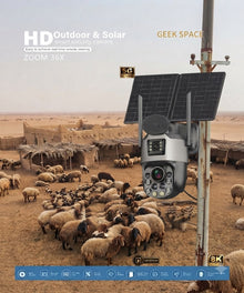 Geek Space HD Outdoor &amp; Solar 5G Smart Security Camera (36X Zoom, 8K Ultra HD)