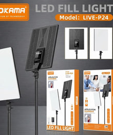 PLOKAMA LIVE-P24 LED Fill Light Panel with Remote Studio Light