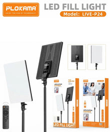 PLOKAMA LIVE-P24 LED Fill Light Panel with Remote Studio Light
