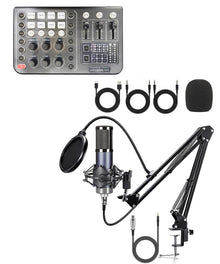 Professional Live Sound Mixer & Condenser Microphone Bundle