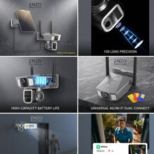 NiView Pro Series | 4K & WIFI 8MP Solar Triple-Lens Security Camera