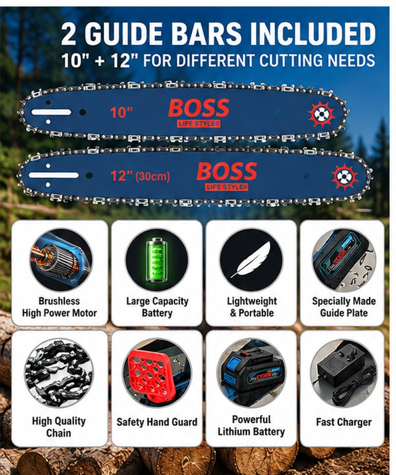 BOSS Life Style 2-in-1 Cordless Brushless Chain Saw 10