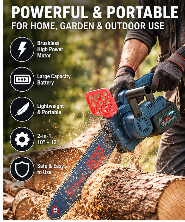 BOSS Life Style 2-in-1 Cordless Brushless Chain Saw 10