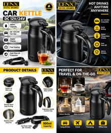 DENX DX3803 Car Kettle features and package details