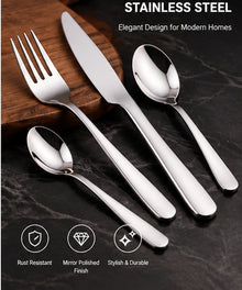 Closeup of stainless steel utensils