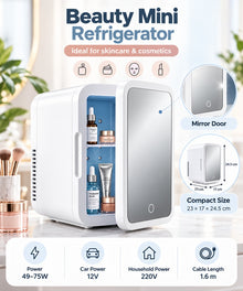 Enzo Beauty Mini Refrigerator features and dimensions
