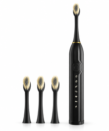 GT-W black sonic electric toothbrush with replacement heads