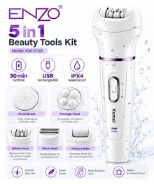 Kemei KM-2199 5-in-1 beauty tools kit features
