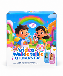 Children's video walkie talkie toy set in blue and pink