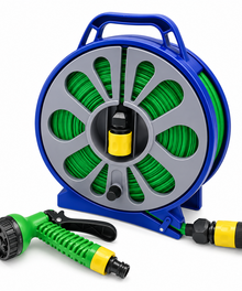 15 m Garden Hose Reel with Spray Nozzle - studio