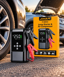 JIHAM IT-80933 Jump Starter and Air Compressor roadside lifestyle image