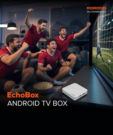 جهاز Porodo EchoBox بنظام Android TV (بث بدقة 4K فائقة الوضوح) - أبيض
