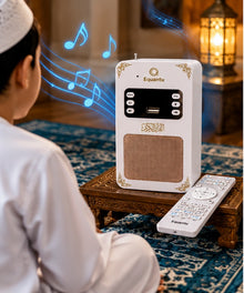 Equantu SQ669 Bluetooth Quran Speaker in use during Quran listening