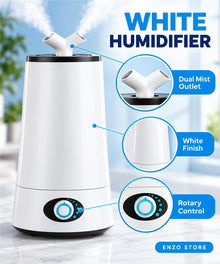 White dual mist humidifier — Product details