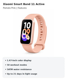 Xiaomi Smart Band 11 Active pomelo pink details